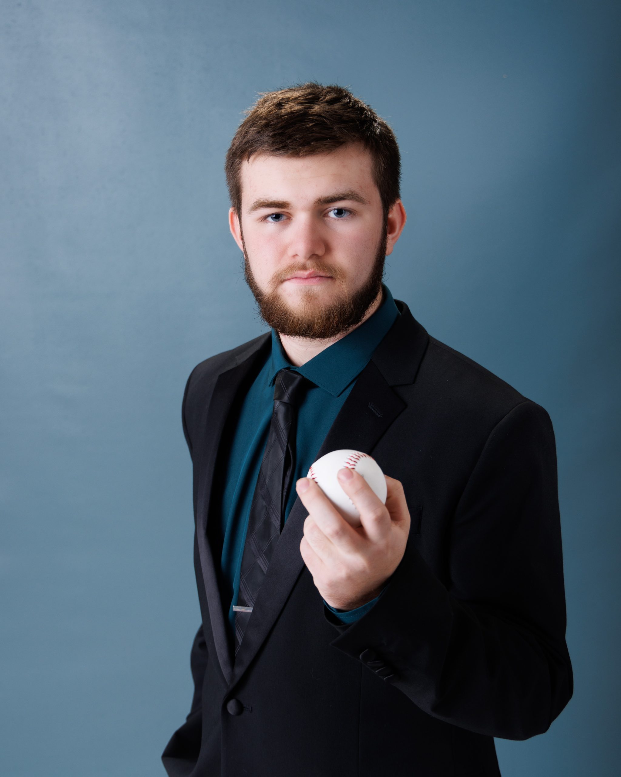 Allen Park senior photo session with baseball - Travis