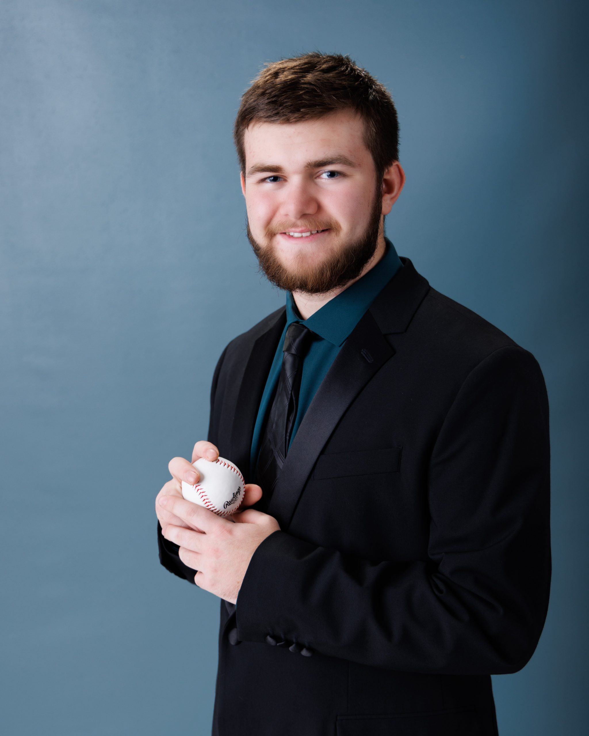Allen Park senior photo session with baseball - Travis