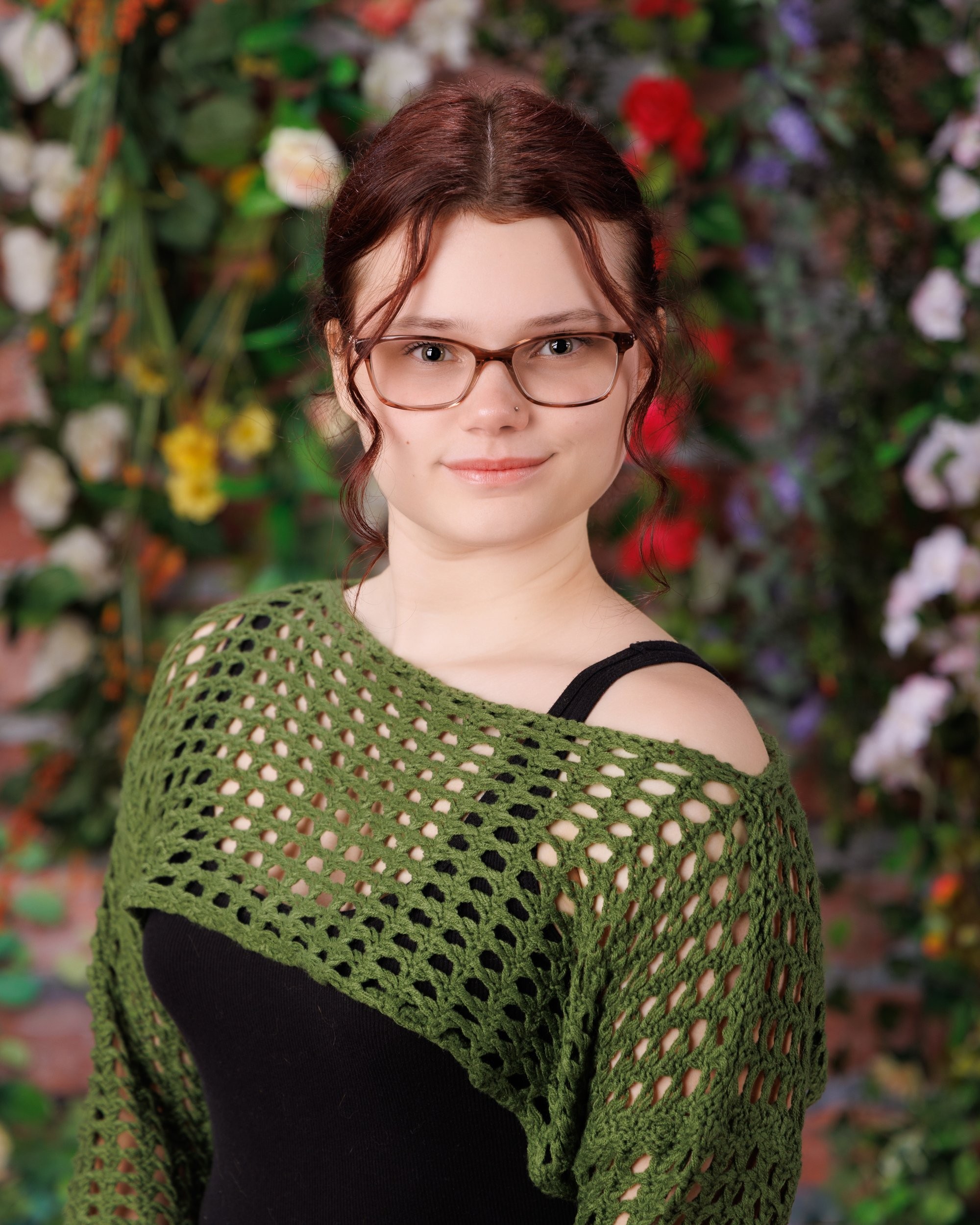 Senior Photography Session with Floral Backdrops in Wyandotte