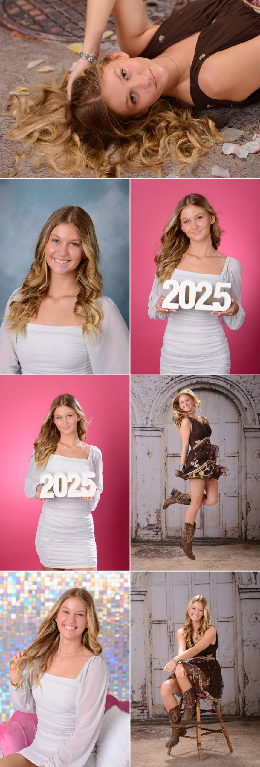 Allen Park Senior Photography Session - Kacey photography storyboard collage featuring 7 photographs