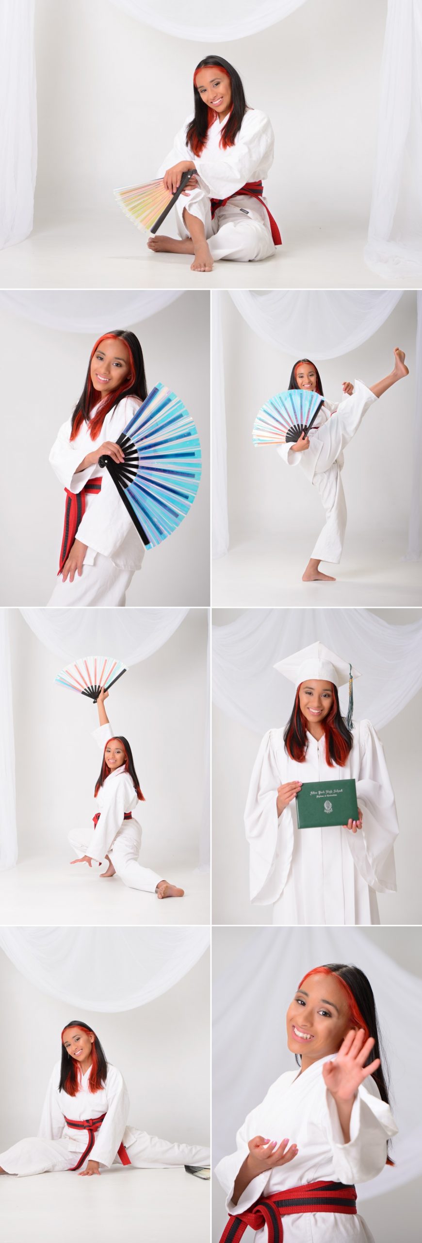 Allen Park Senior Karate Photo Session - Downriver Photography photography storyboard collage featuring 7 photographs