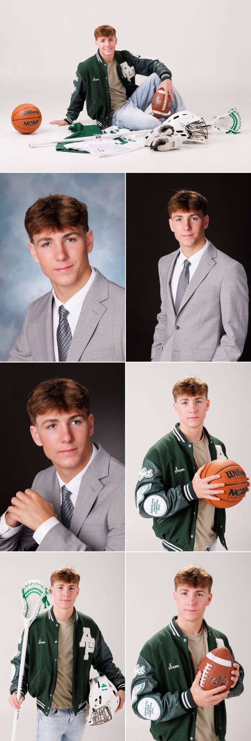 Senior Photography Session in Allen Park photography storyboard collage featuring 7 photographs