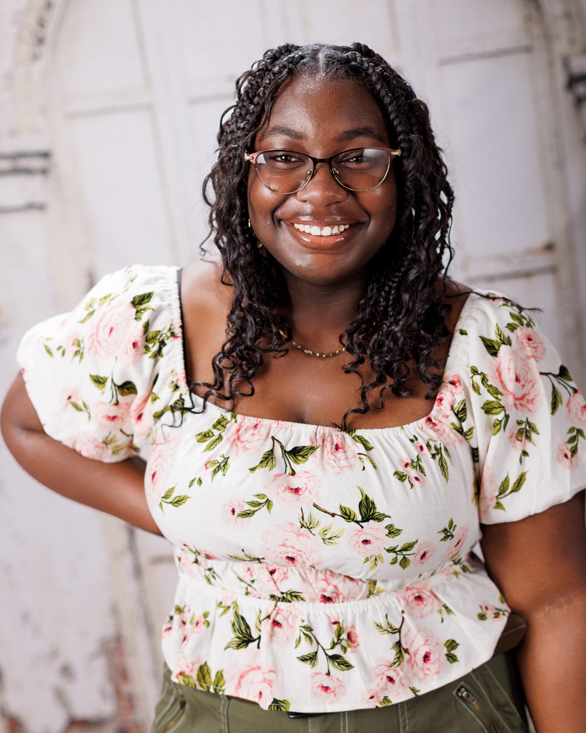 Edsel Ford Senior Photo Session - Student Modeling with Floral Top