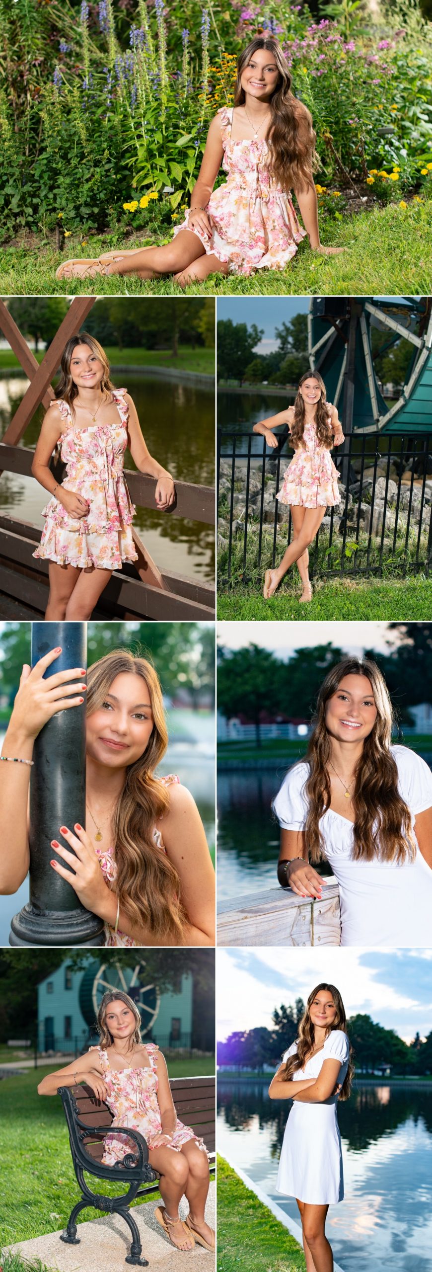 Evangeline Taylor Senior Photography Session - Wyandotte Studio photography storyboard collage featuring 7 photographs
