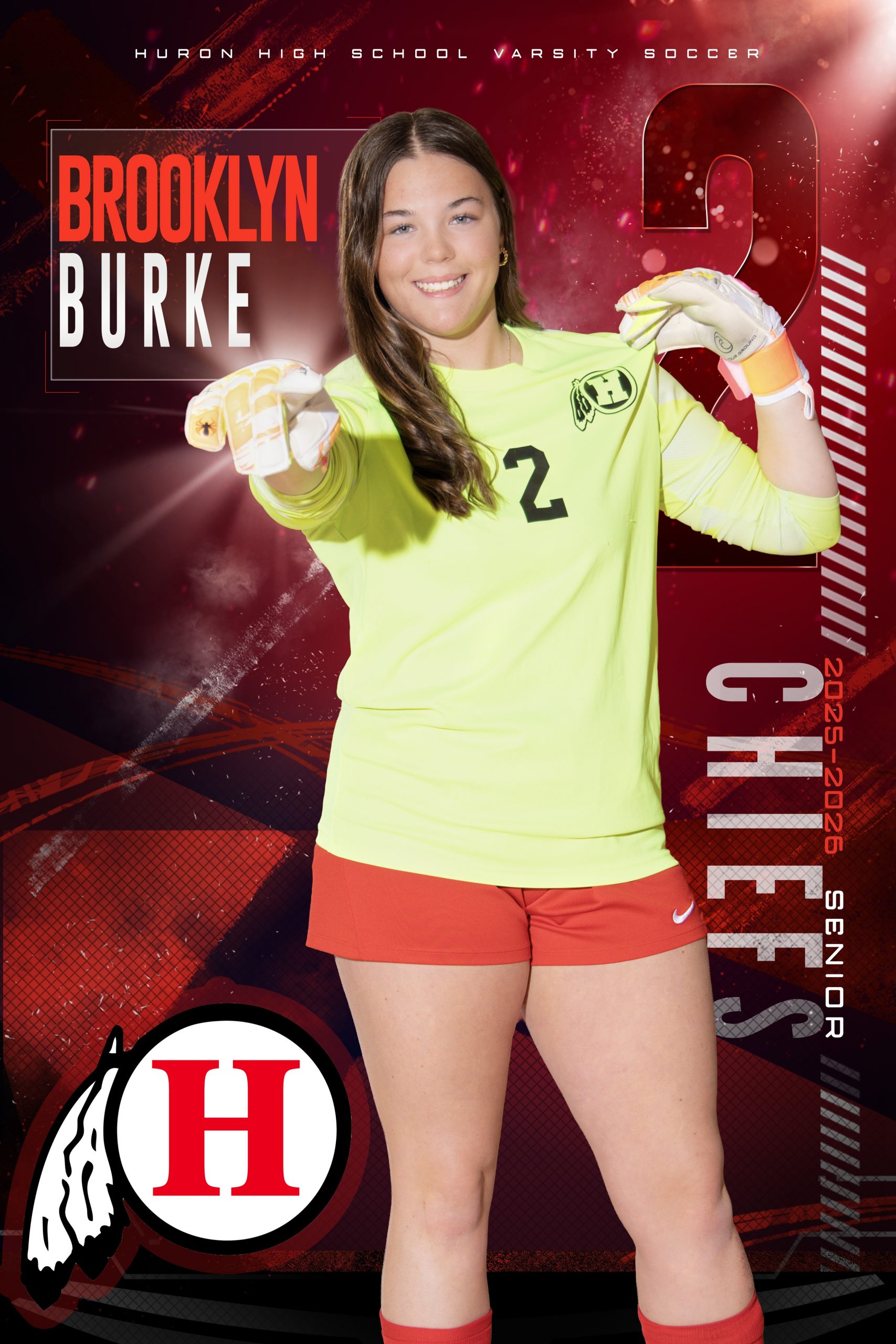 Huron High School Girls Soccer Senior Sports Banner - Madison Wilson & Avery Turk #32