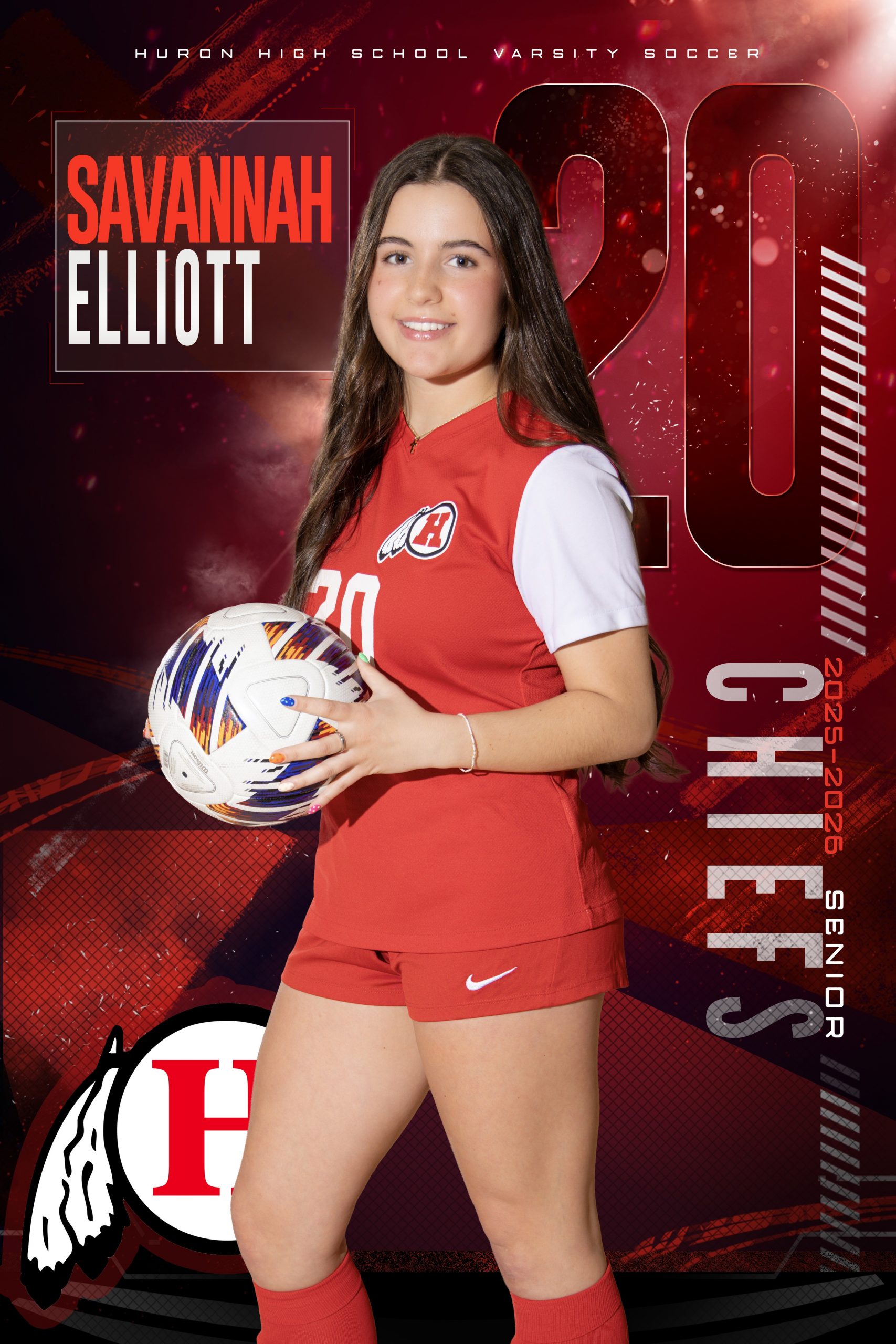 Huron High School Girls Soccer Senior Sports Banner - Madison Wilson & Avery Turk #32