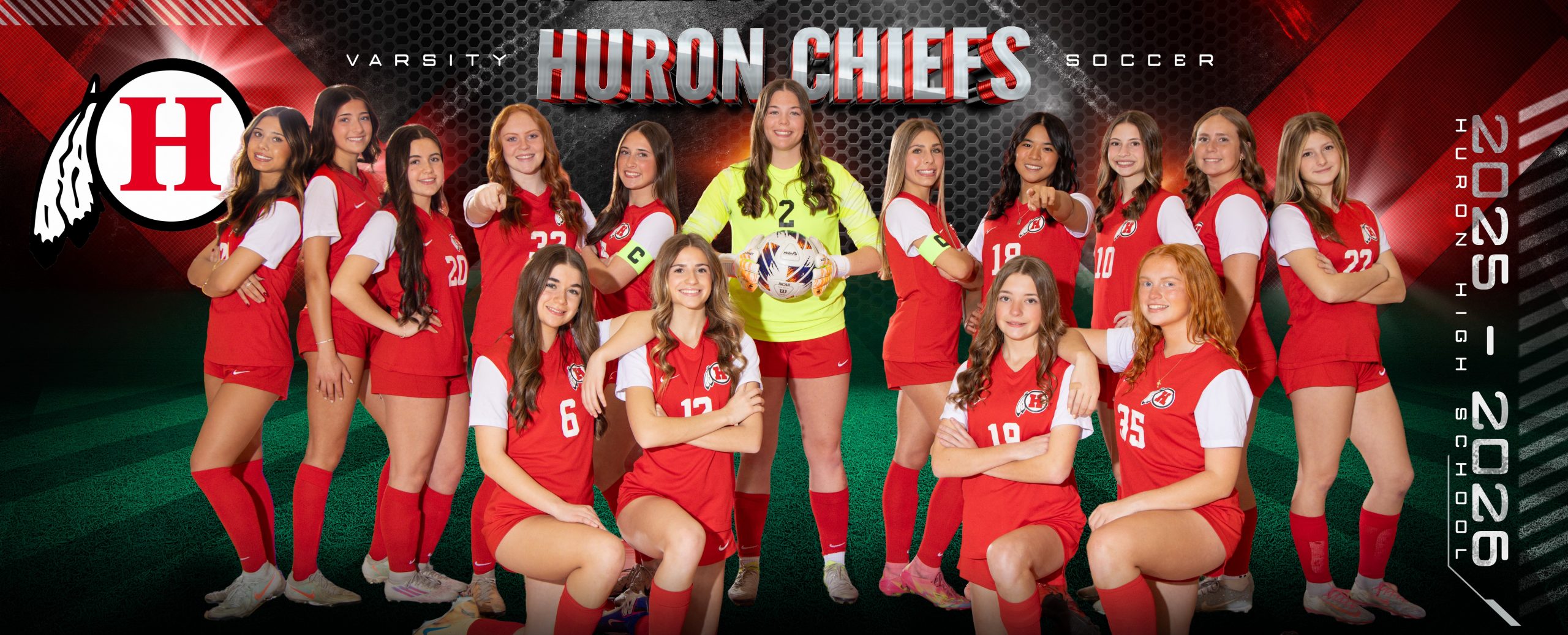 Huron High School Girls Soccer Senior Sports Banner - Madison Wilson & Avery Turk #32
