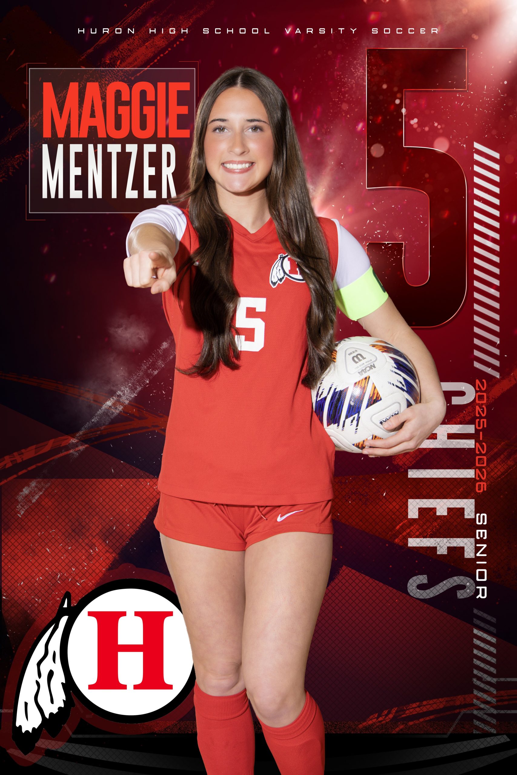 Huron High School Girls Soccer Senior Sports Banner - Madison Wilson & Avery Turk #32