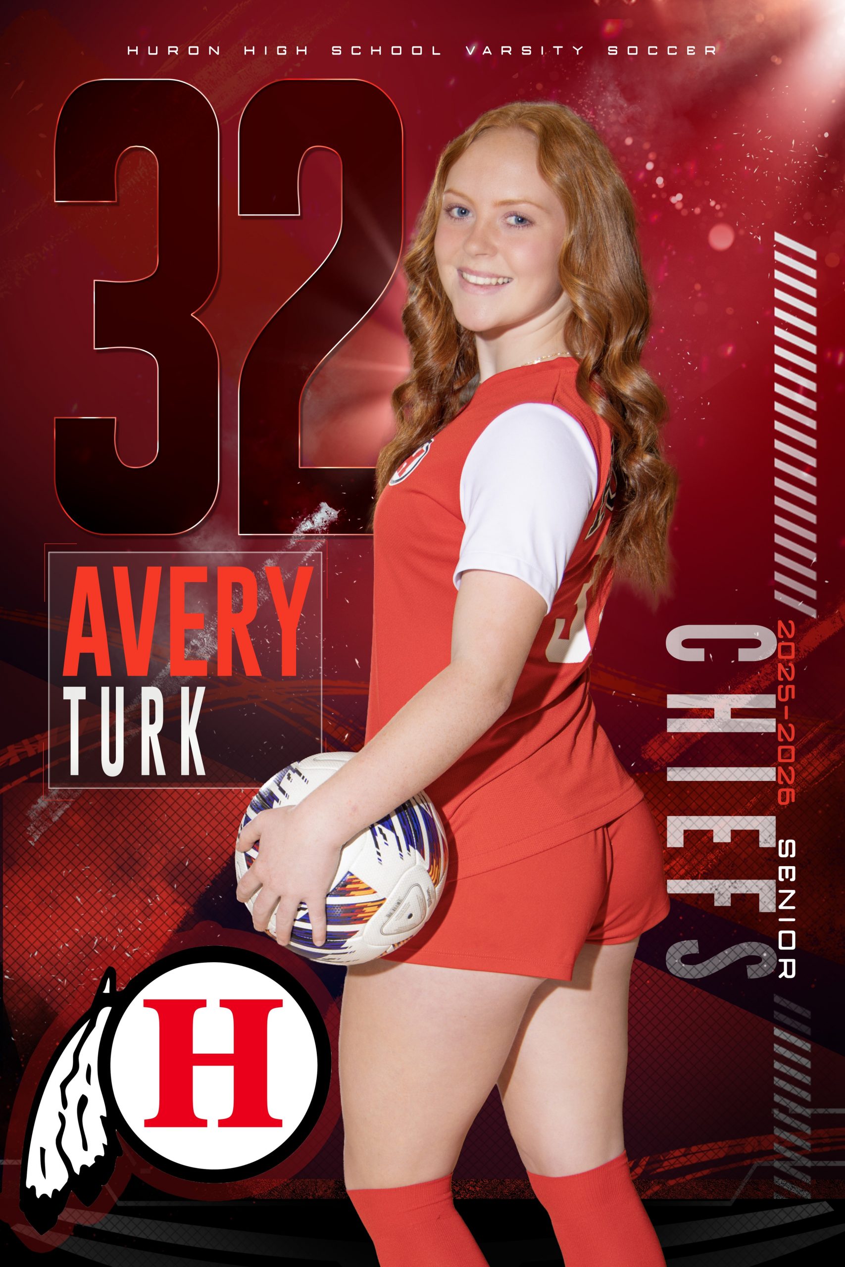 Huron High School Girls Soccer Senior Sports Banner - Madison Wilson & Avery Turk #32