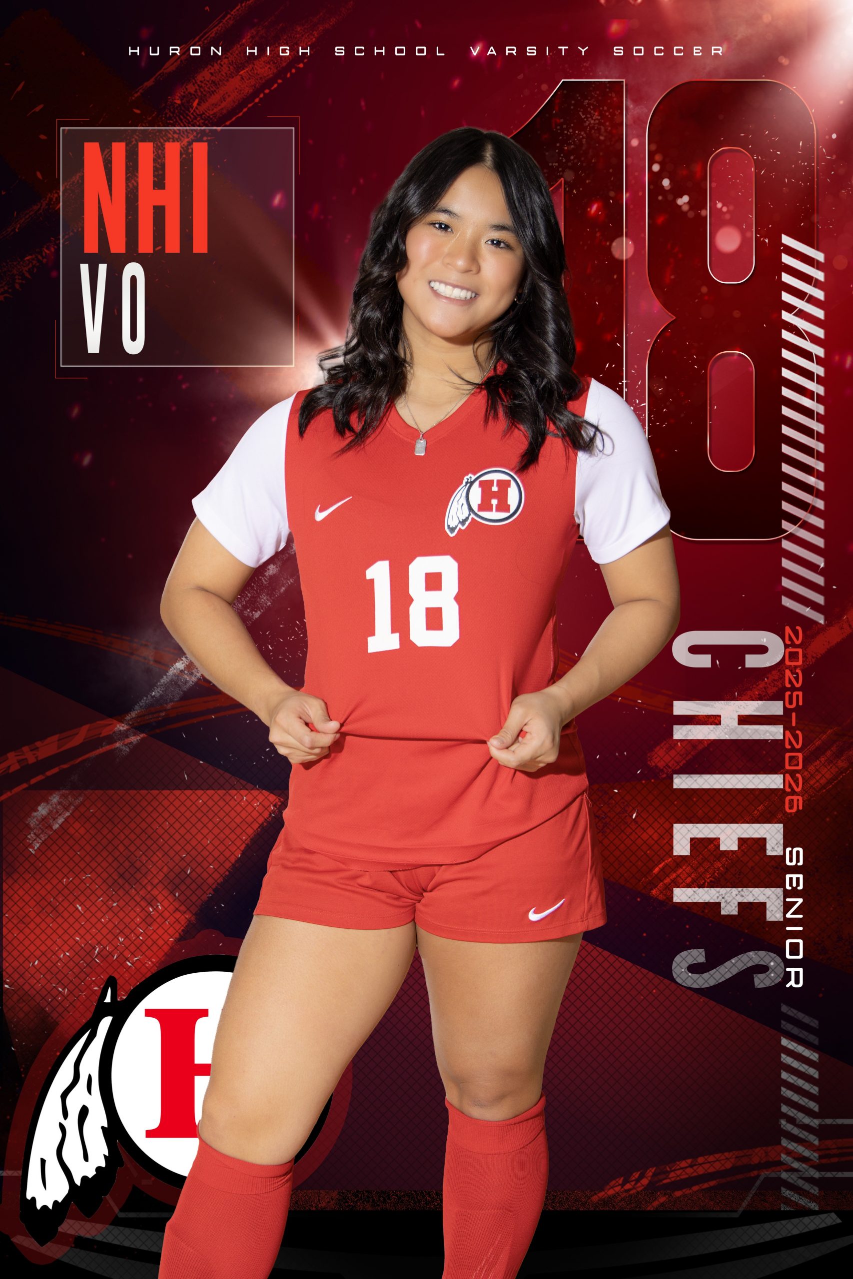 Huron High School Girls Soccer Senior Sports Banner - Madison Wilson & Avery Turk #32