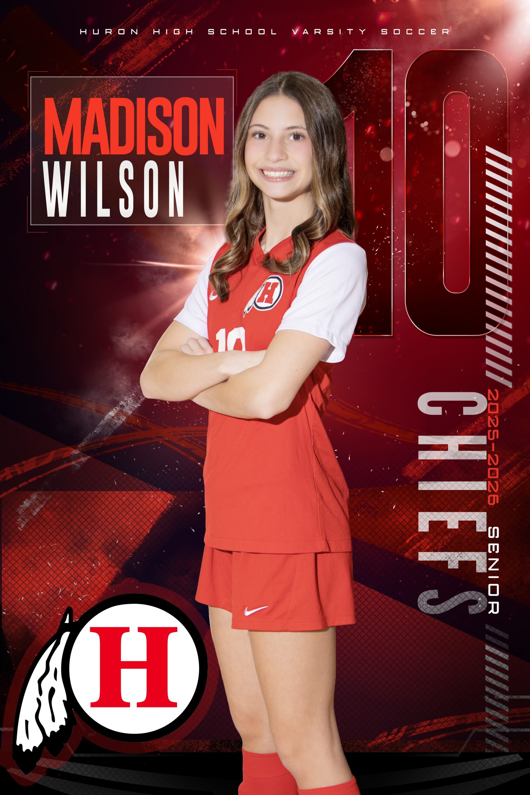 Huron High School Girls Soccer Senior Sports Banner - Madison Wilson & Avery Turk #32