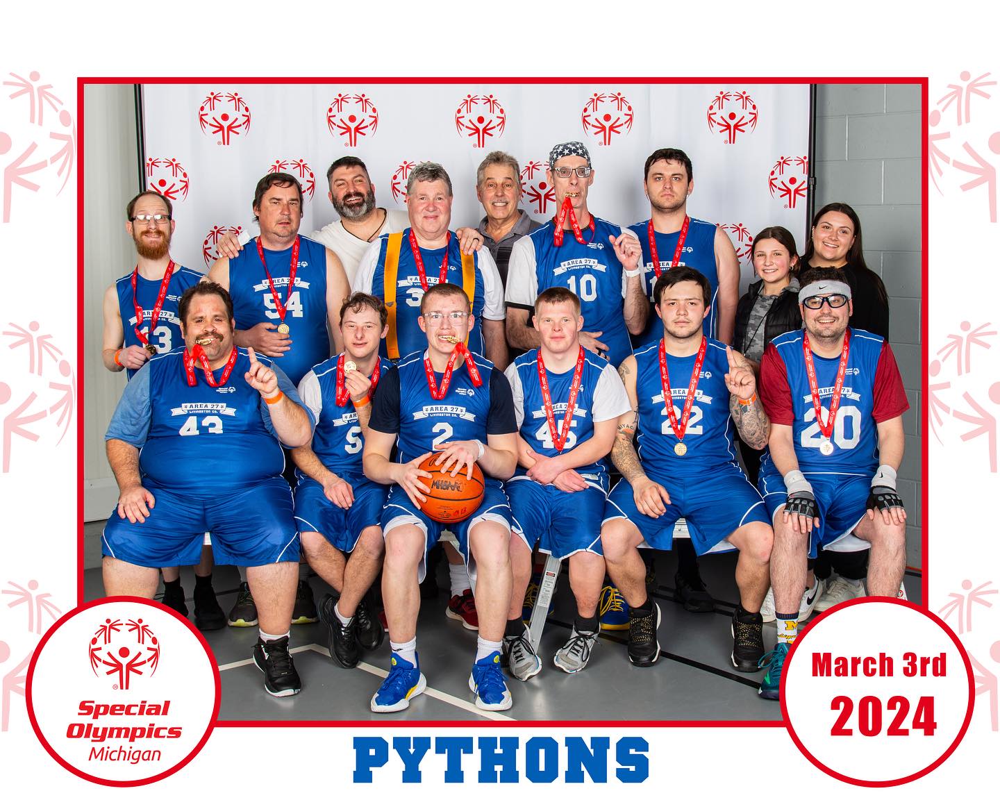 Just a few of the 60+ champion teams from last weekend's basketball tournament for @spolympicsmi at the @legacy_centermi . We photographed teams & individuals on Sunday. These athletes play hard with heart! Congrats to everyone who competed — image 1 of 4