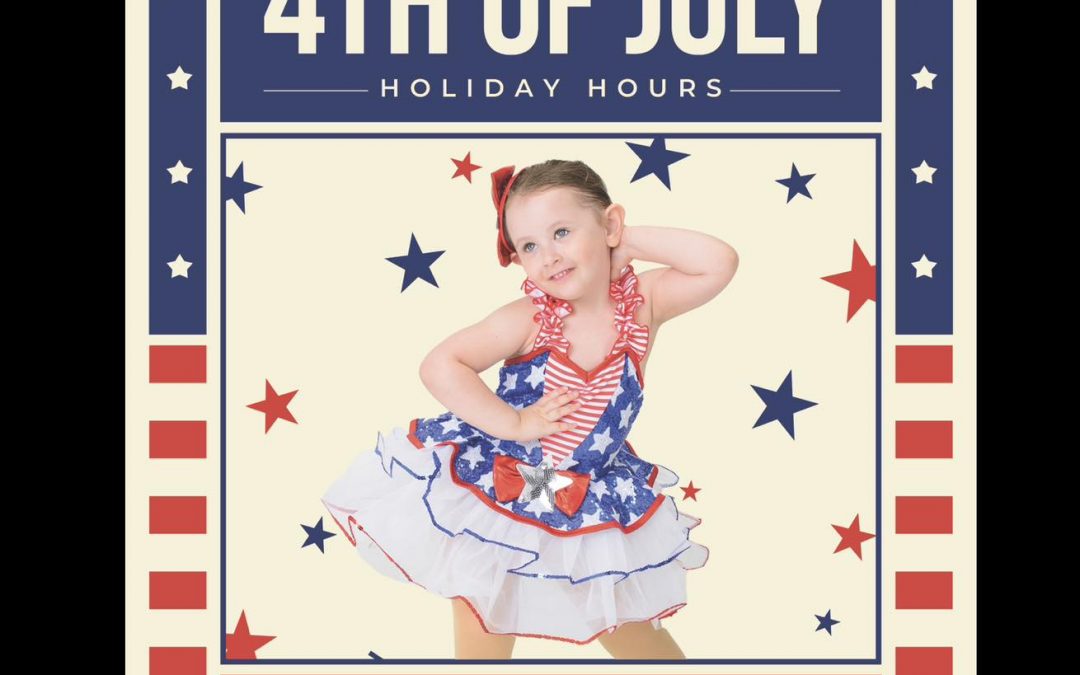 Studio One Holiday Hours –Closed July 1st-July 11th— Have a Happy 4th of July !!