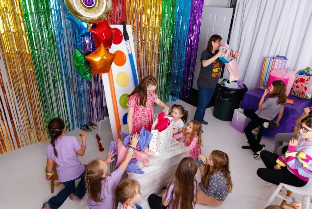 Rent the studio for your next birthday party or class! We'll take some great pics of all the guests, too- because, that's what we do! We had a blast hosting this painting party for a sweet girl and her friends - what's more fun than cake an — image 6 of 6