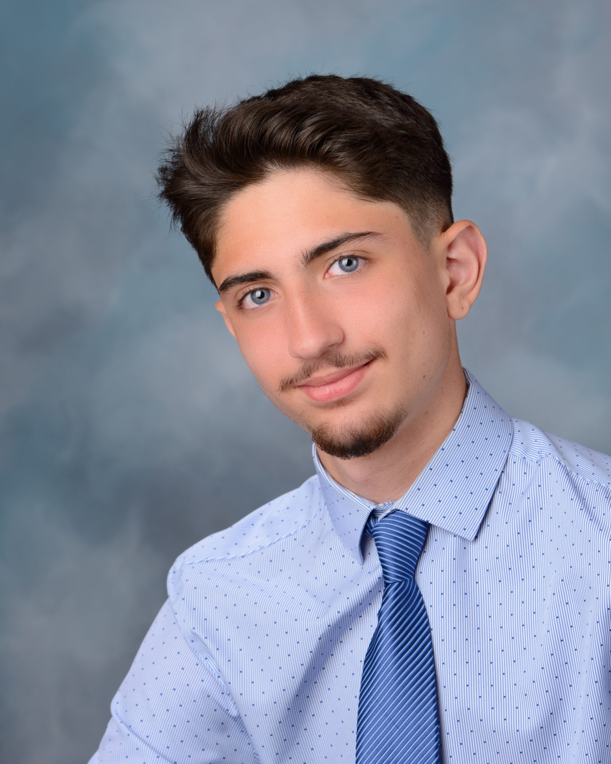 senior headshot of Sean from Southgate-Anderson in light blue shirt