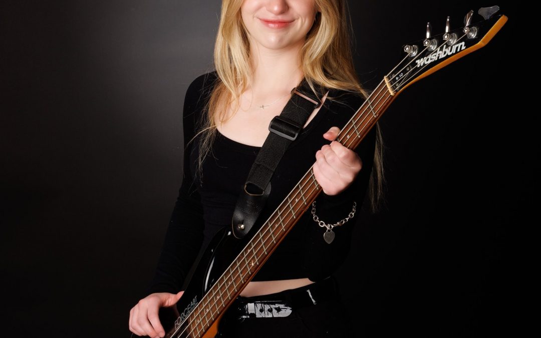Tegan’s Bass Guitar Senior Portrait | Trenton Photo Studio