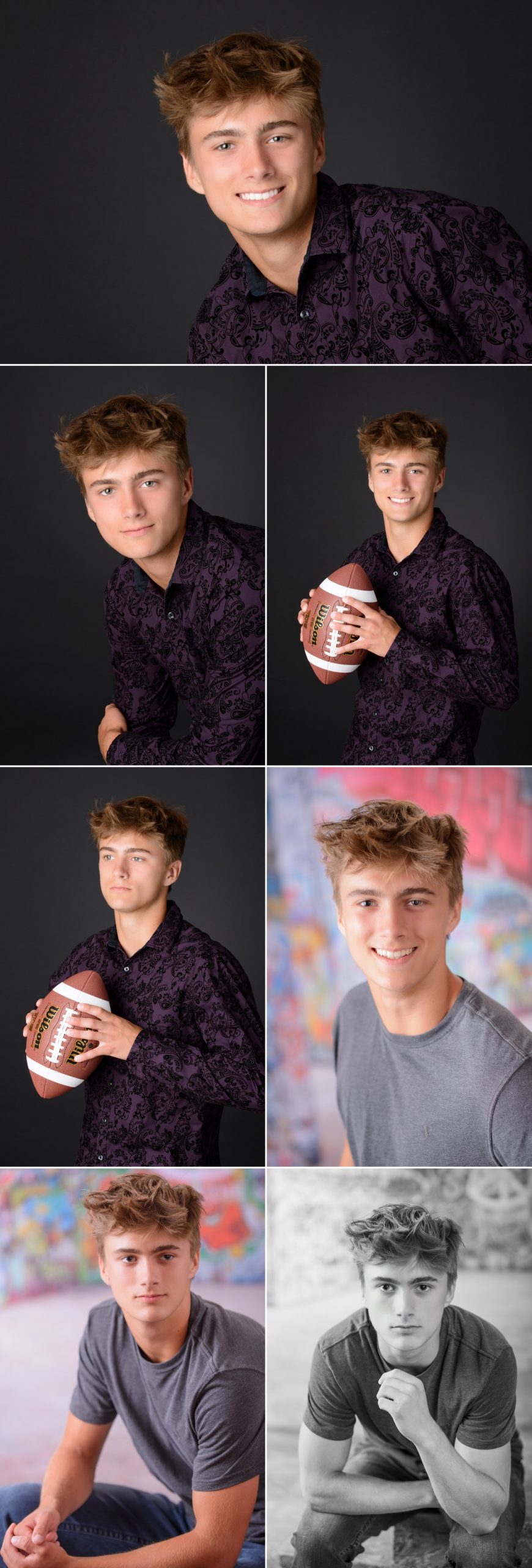 Trenton Senior Session Portraits | Studio ONE Photography photography storyboard collage featuring 7 photographs