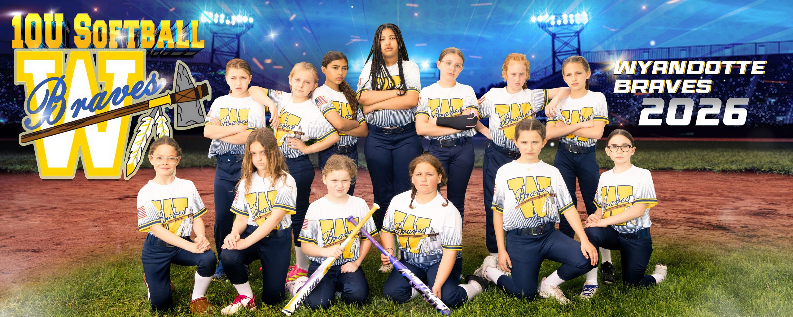 Wyandotte Braves 10U Softball Team Photo – Studio ONE Wyandotte